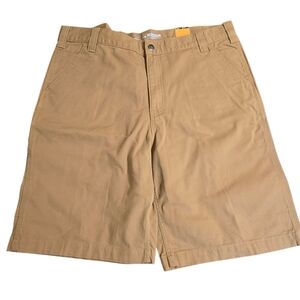 Carhartt Shorts Men 38 Rugged Flex Relaxed Fit Cargo Tan Canvas 10" BS2514-M NWT